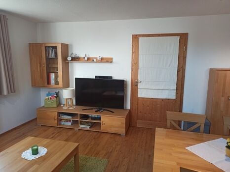 TV mit Stereoanlage u. umfangreiches Infomaterial