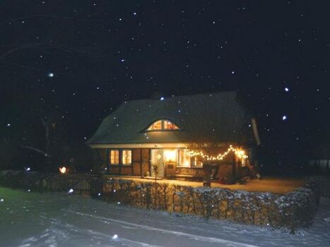Ferienhaus im Winter
