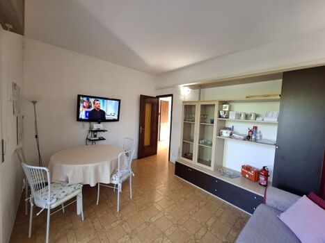 Wohnraum mit SAT TV und Schlafsofa