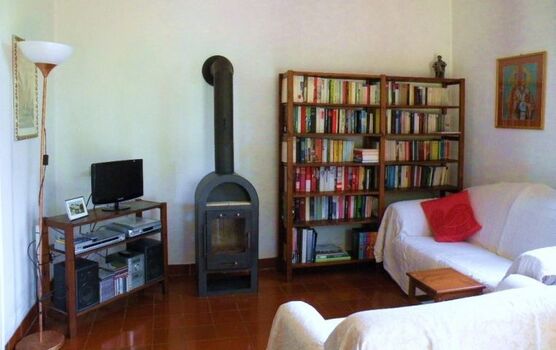 Wohnzimmer mit Bücherei