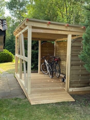 Bei uns wohnen auch die Fahrräder komfortabel