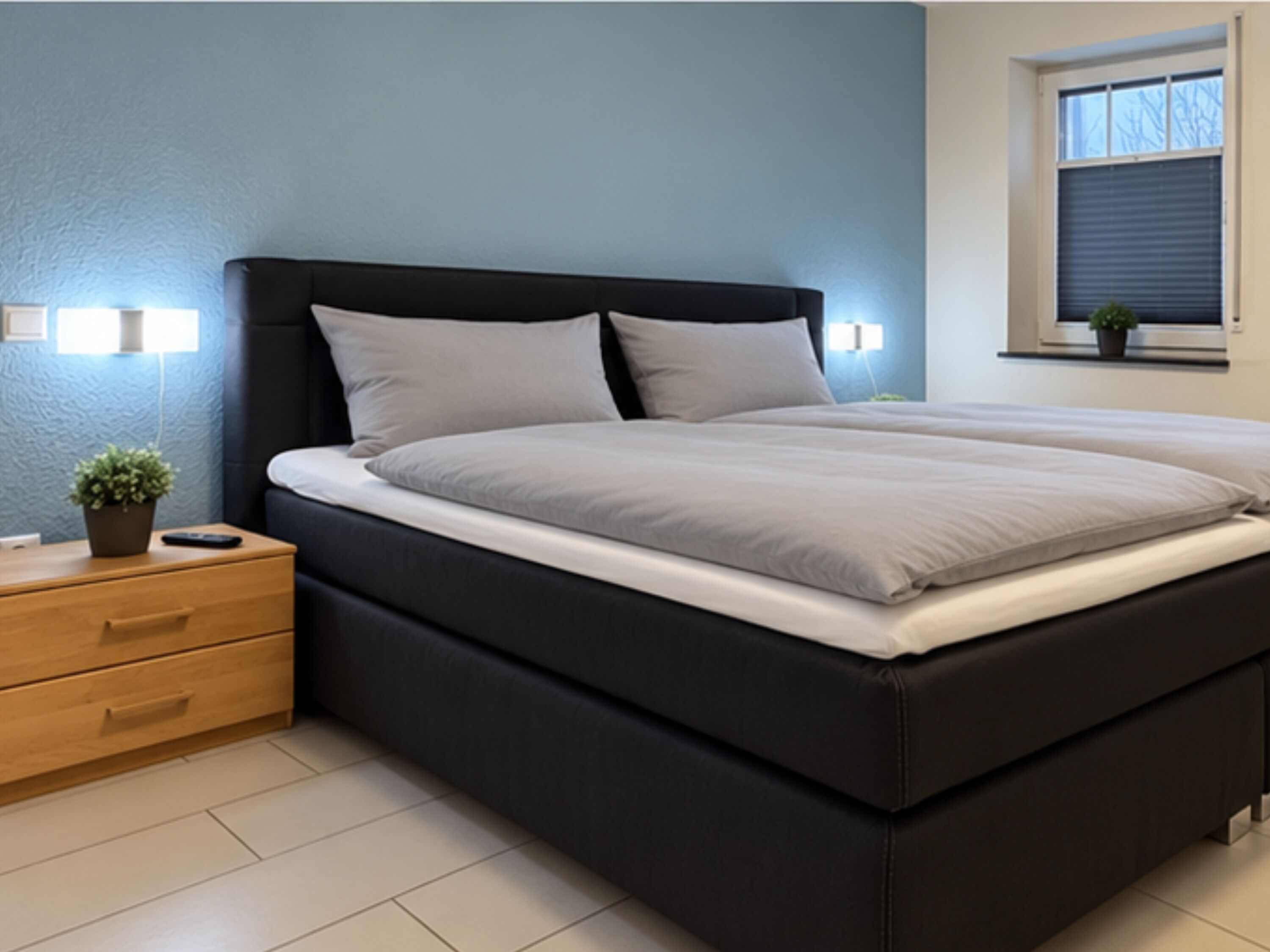Schlafzimmer mit Bad Ensuite und TV