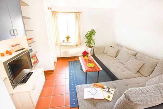 Unsere Fewo Küstenschwalbe (B49) - das Wohnzimmer.