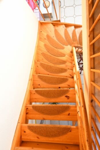 Die Treppe - unsere hundischen Gäste hatten bisher noch keine Probleme damit.