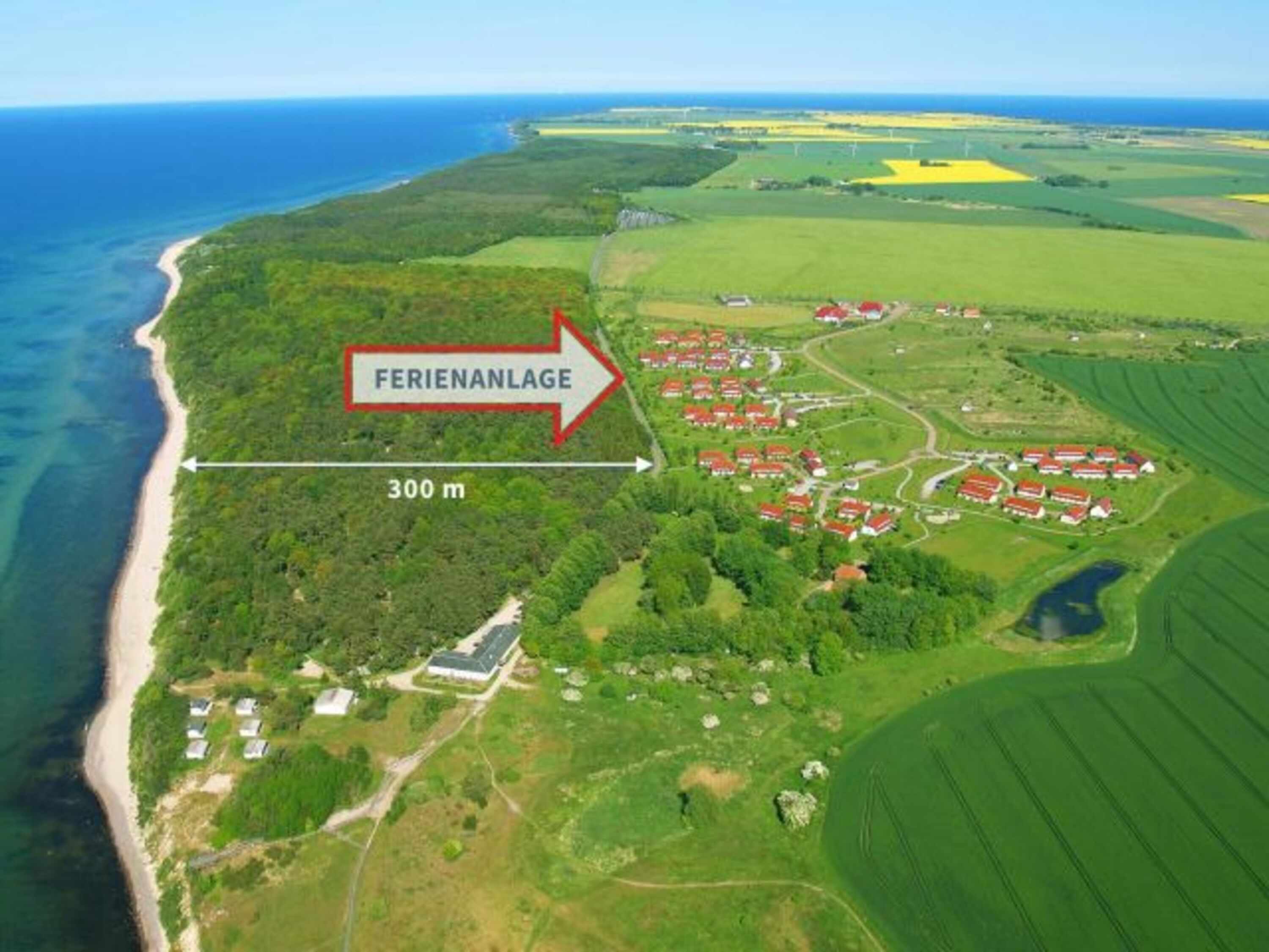 Der Blick von oben auf unsere Ferienanlage.