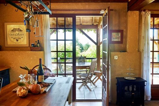 Küche mit blik zum Terrasse