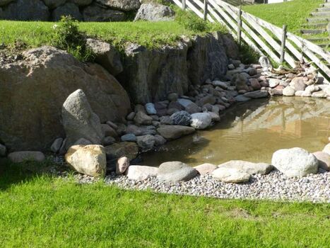 kleiner Teich im 1500 m² großen Garten