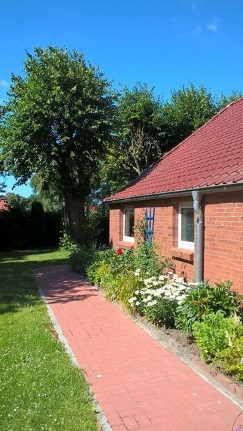 Sommer-blauer Himmel auch direkt am Haus