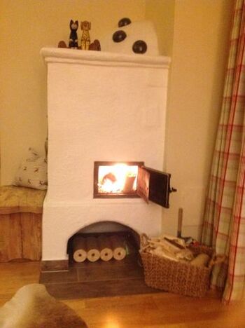 Kamin in der Wohnküche