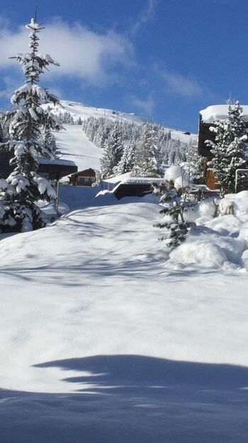 Blick aus dem Wohnzimmer auf den Plattenkogel