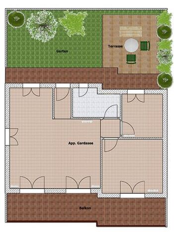 Der Grundriss mit Außenbereich