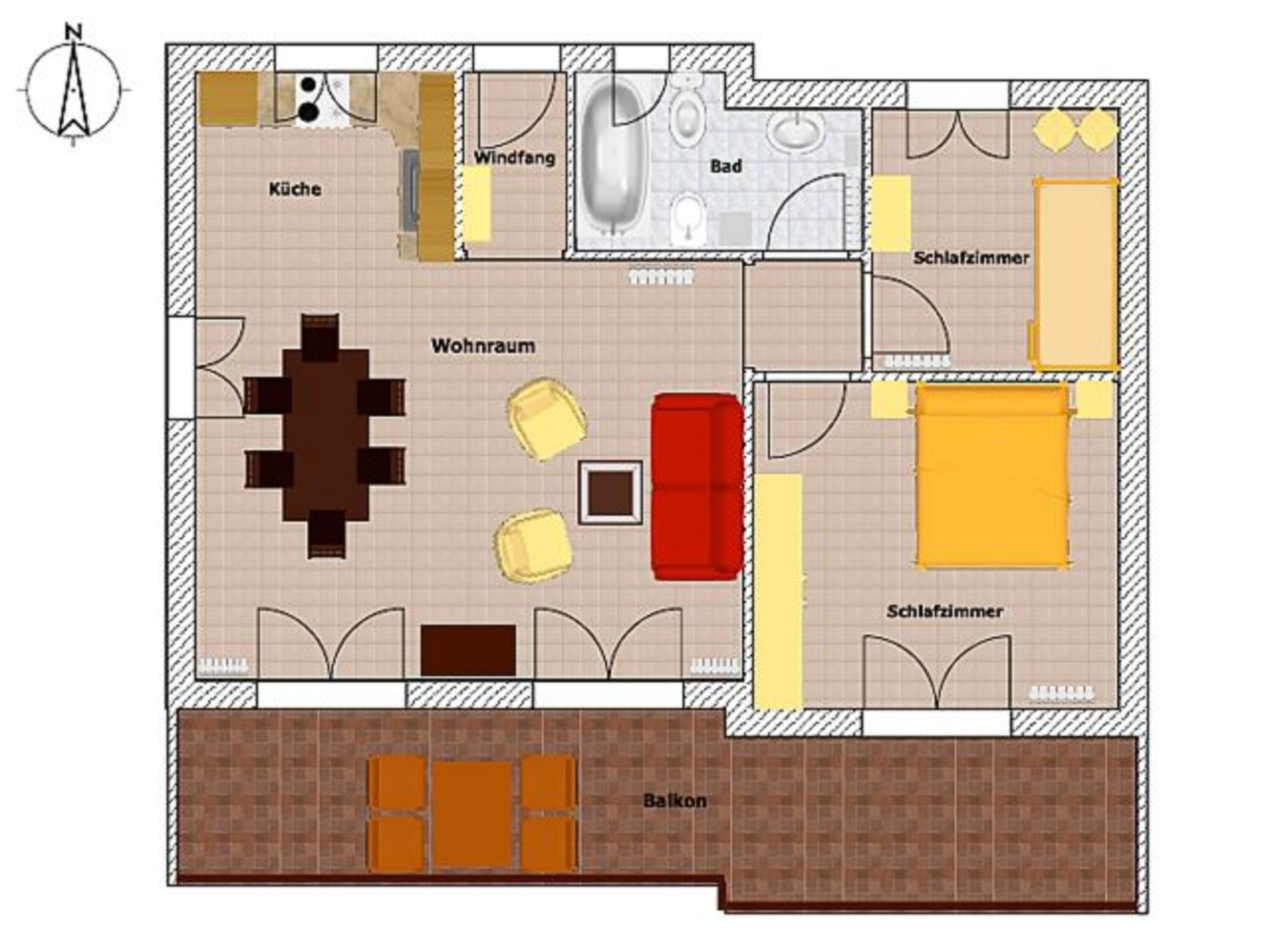 Der Grundriss der Wohnung