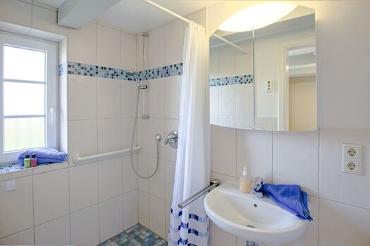 Freesenhuus Althorsbüll -En Suite Duschbad mit ebenerdiger Dusche 