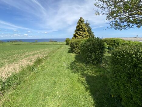 Grasweg direkt vom Garten zum Meer