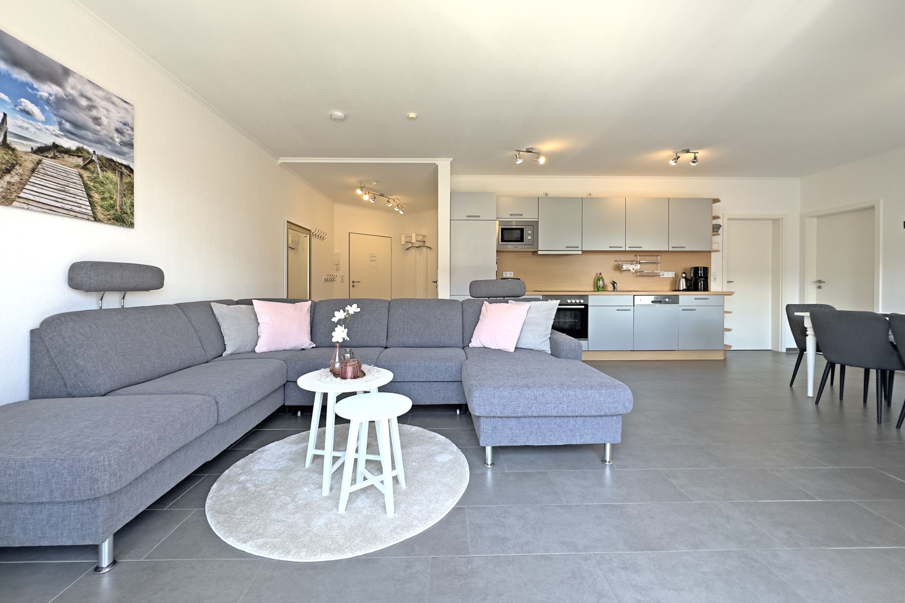 Wohnzimmer mit Schlafsofa Penthousewohnung Heimathafen