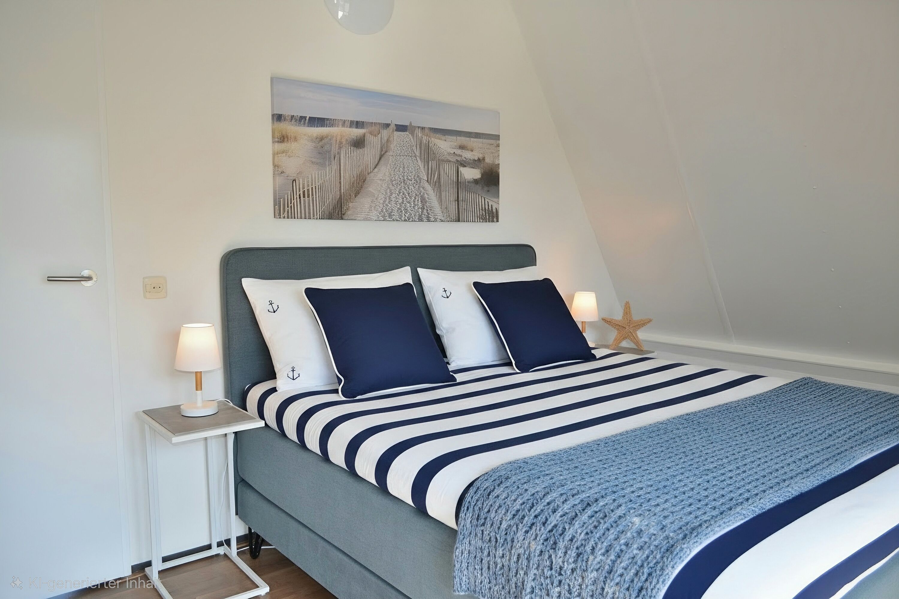 Schlafzimmer 1 mit Luxus-Boxspringbett und elektr. Rolladen