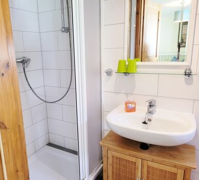 Bad mit Dusche Einzelzimmer mit Terrasse