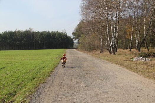 5 Min vom Grundstück entfernt - die kaum befahrene Dorfstrasse