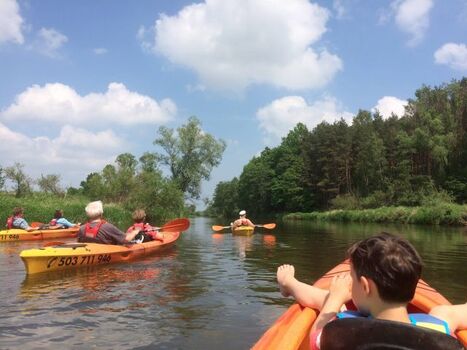 Paddeln auf dem Fluss Warta (Warthe)-7km entfernt