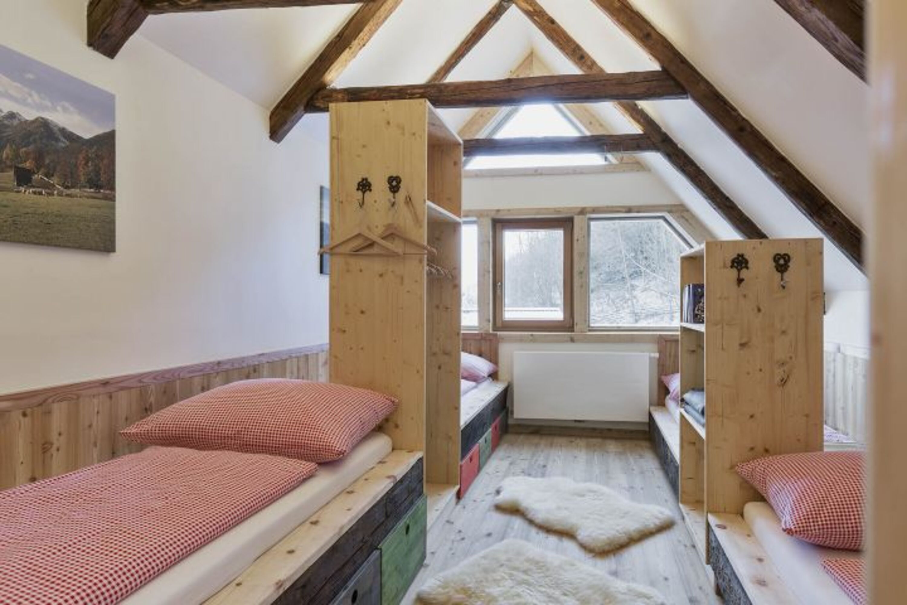 Bauernhaus Vierbettzimmer Dachgeschoß