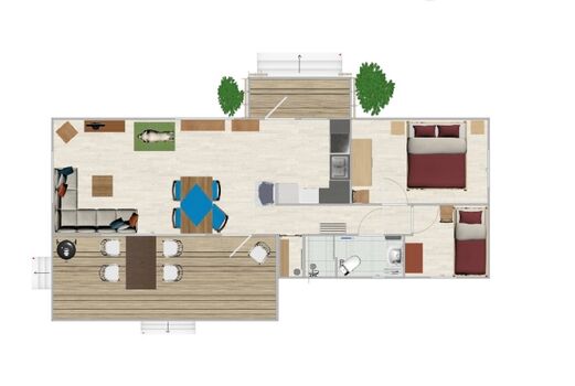 Grundriss Ferienhaus Hubi