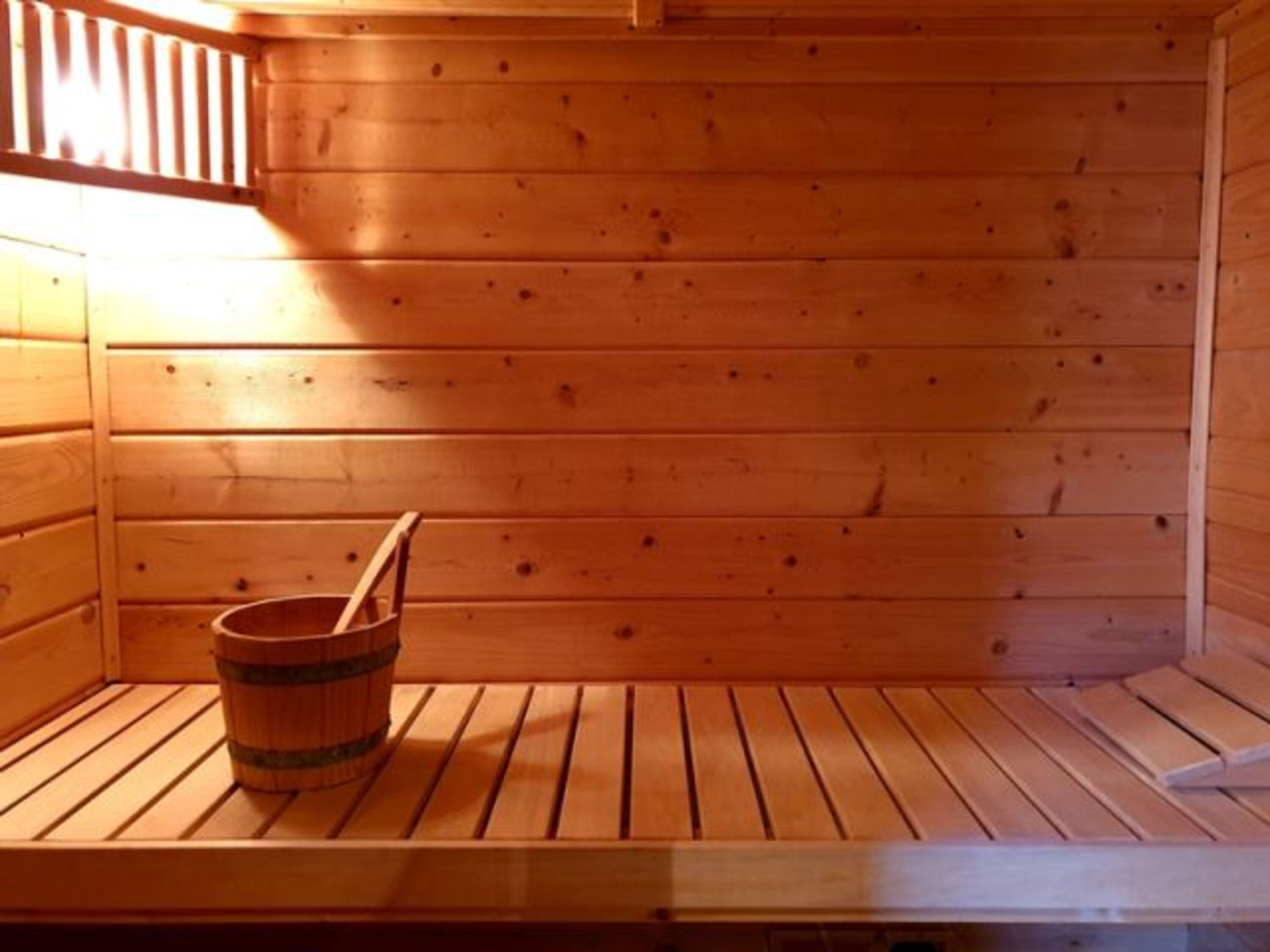die Sauna im Gartenhaus