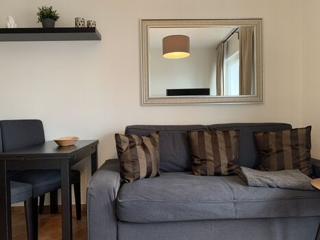 Blick in das Wohnzimmer Villa Waldblick Baabe