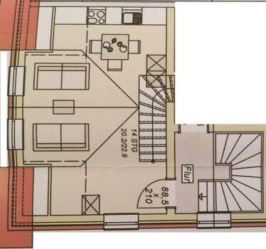 Die untere Etage der Maisonnettewohnung