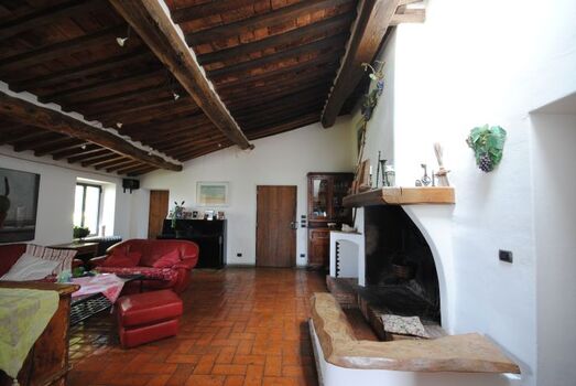 Wohnzimmer mit Kamin