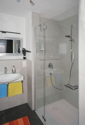 Dusche WC  Ferienwohnung Chavalatsch