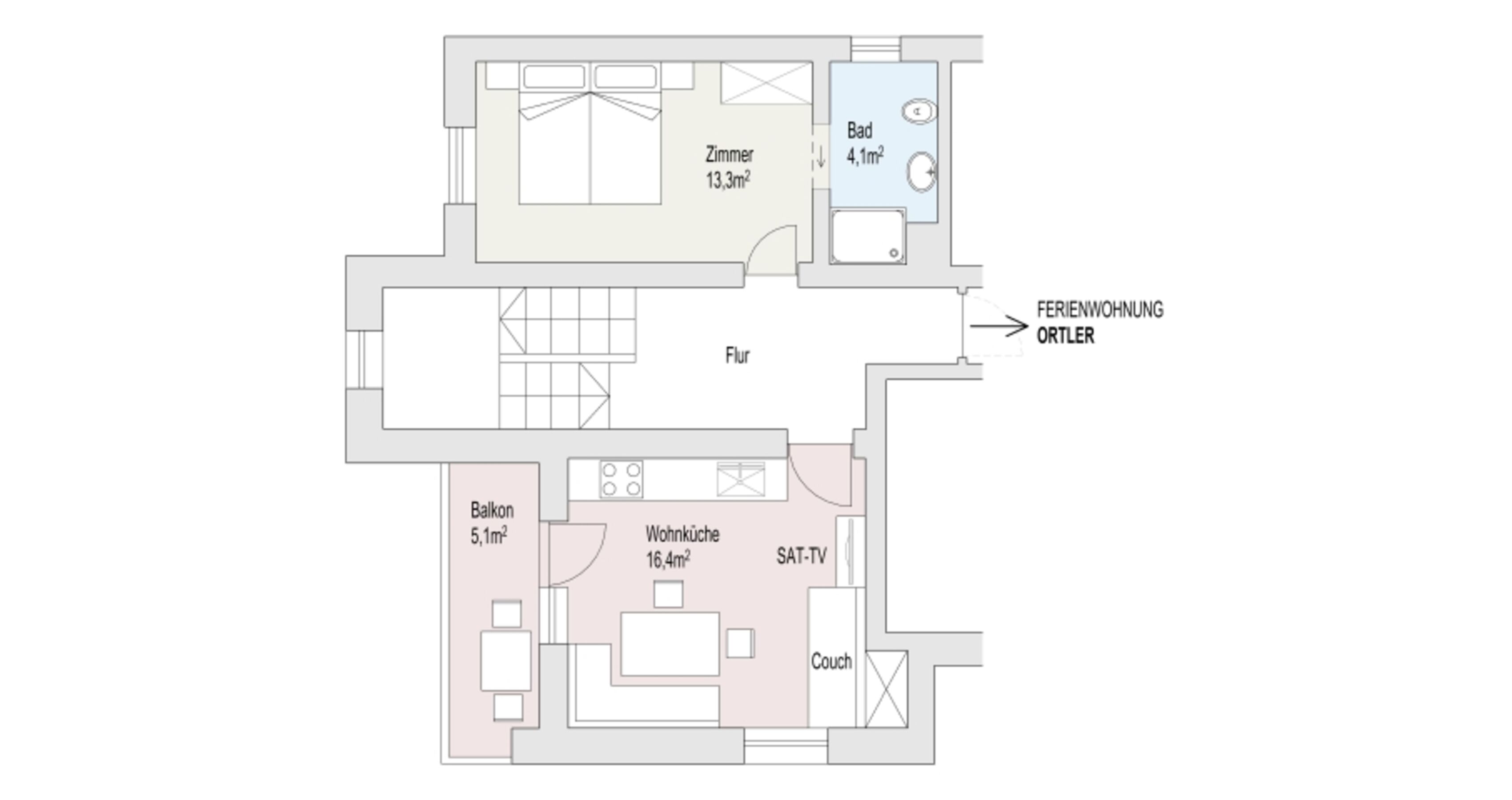 Grundriss Ferienwohnung Chavalatsch