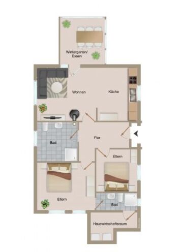 der Grundriss vom Haus