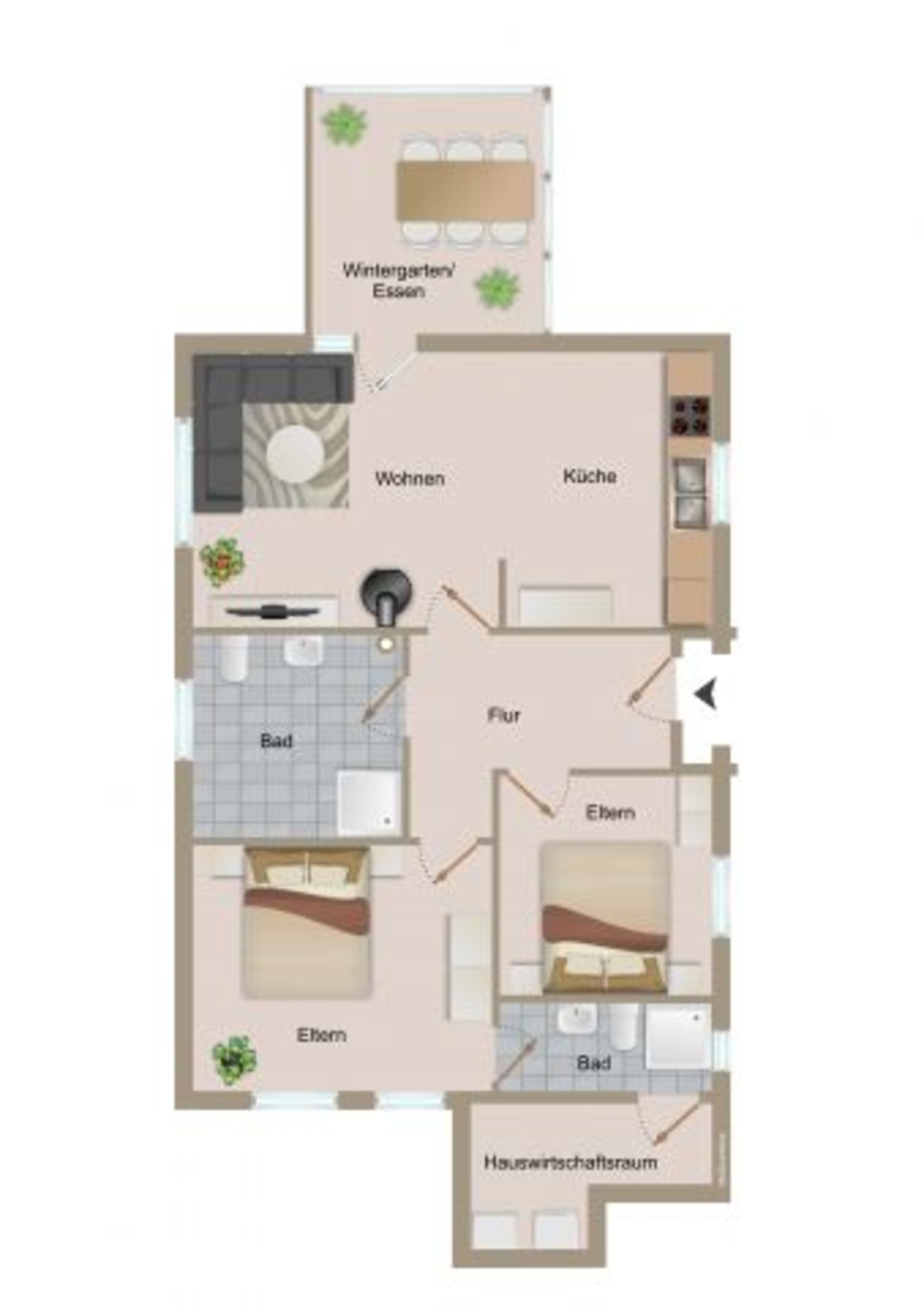 der Grundriss vom Haus