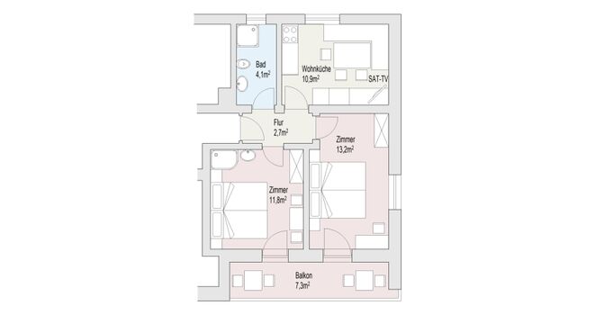 Grundriss Ferienwohnung Ortler