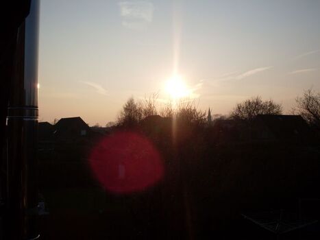 Blick in die Abenddämmerung von der Loggia