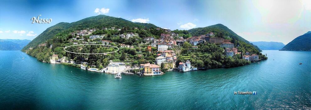 Die lage am Ufer mit den Paradiesgarten (Panorama Bild)