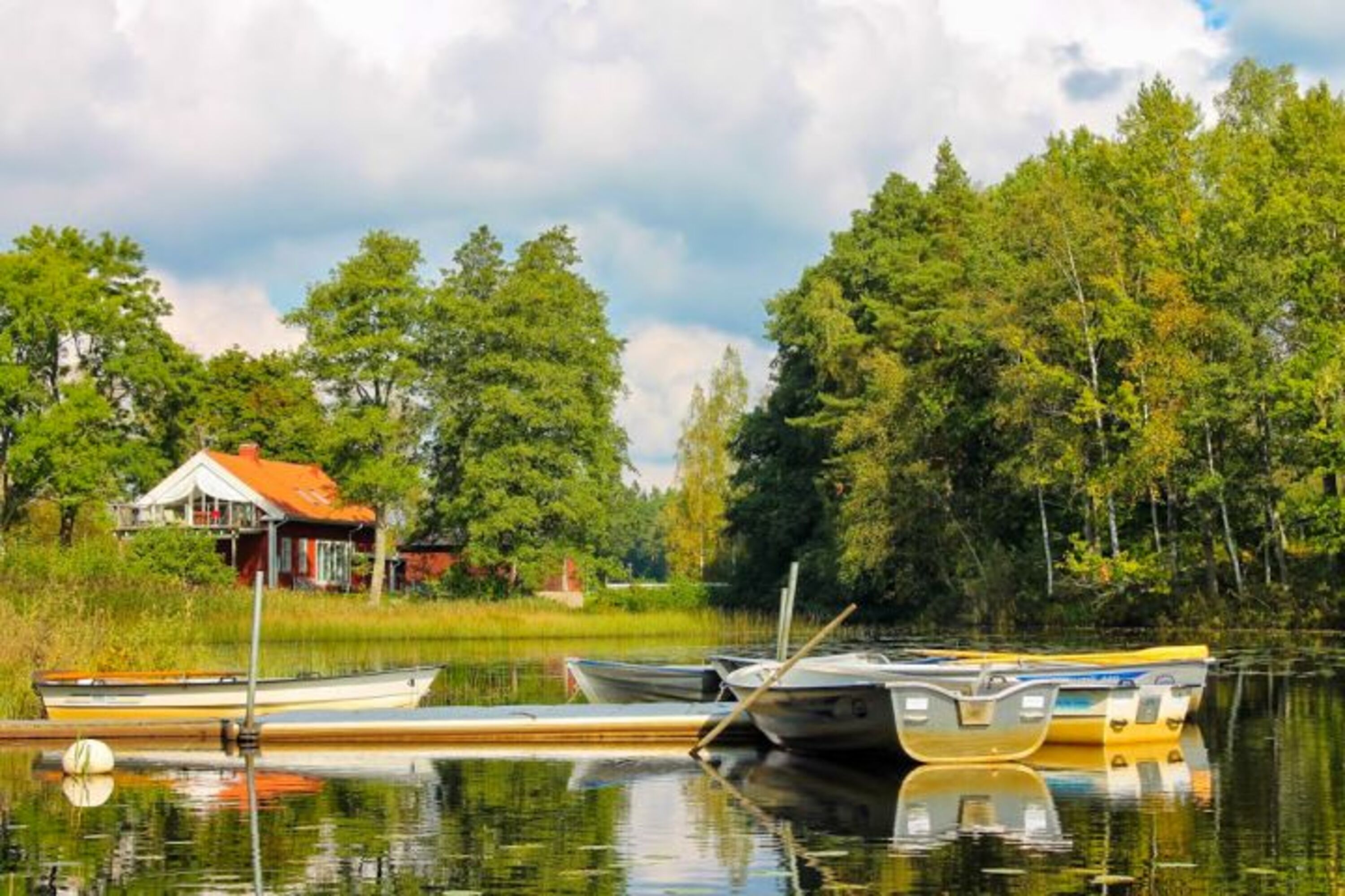 Blick auf unser Ferienhaus Sjövillan