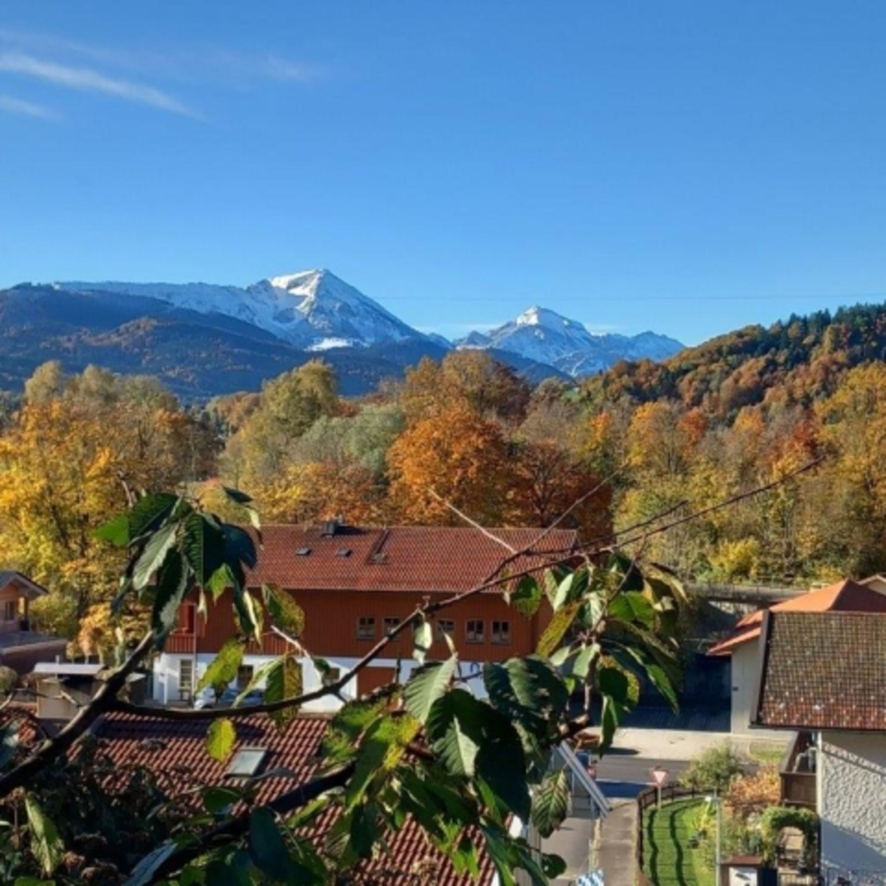 Blick auf den Hochfelln im Herbst