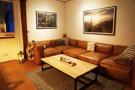 Ledercouch ausreichend für 5 Personen