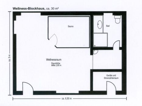 Grundriss Wellnessblockhaus 