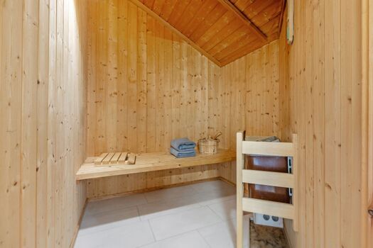 Blick in die hauseigene Sauna 