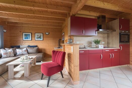 Wohnbereich mit angrenzender Küche