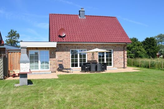 Terrasse vom Ferienhaus Lüttet Strandhuus in Kalifornien an der Ostsee
