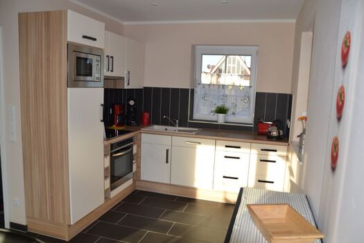 Küche Ferienhaus Lüttet Strandhuus in Kalifornien an der Ostsee