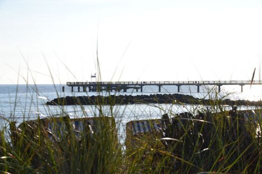 Blick durch die Dünen auf die Ostsee