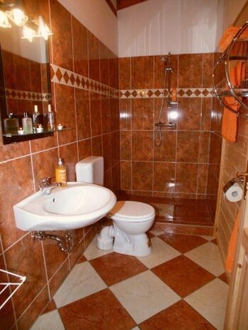 Bad mit Dusche/WC/Waschbecken/Fenster