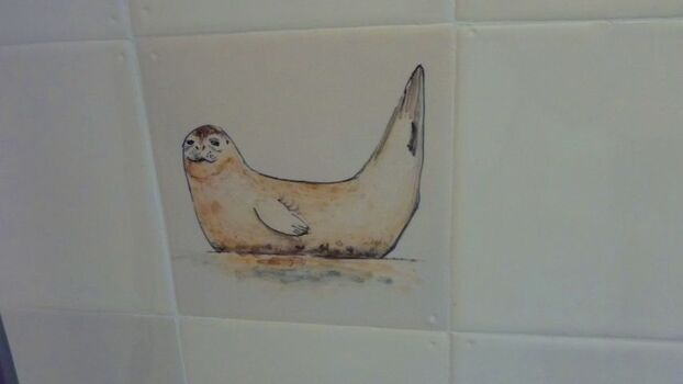 Holländische Fliese delfter Art . Jede Fliese handgefertigt mit Nagellöcher