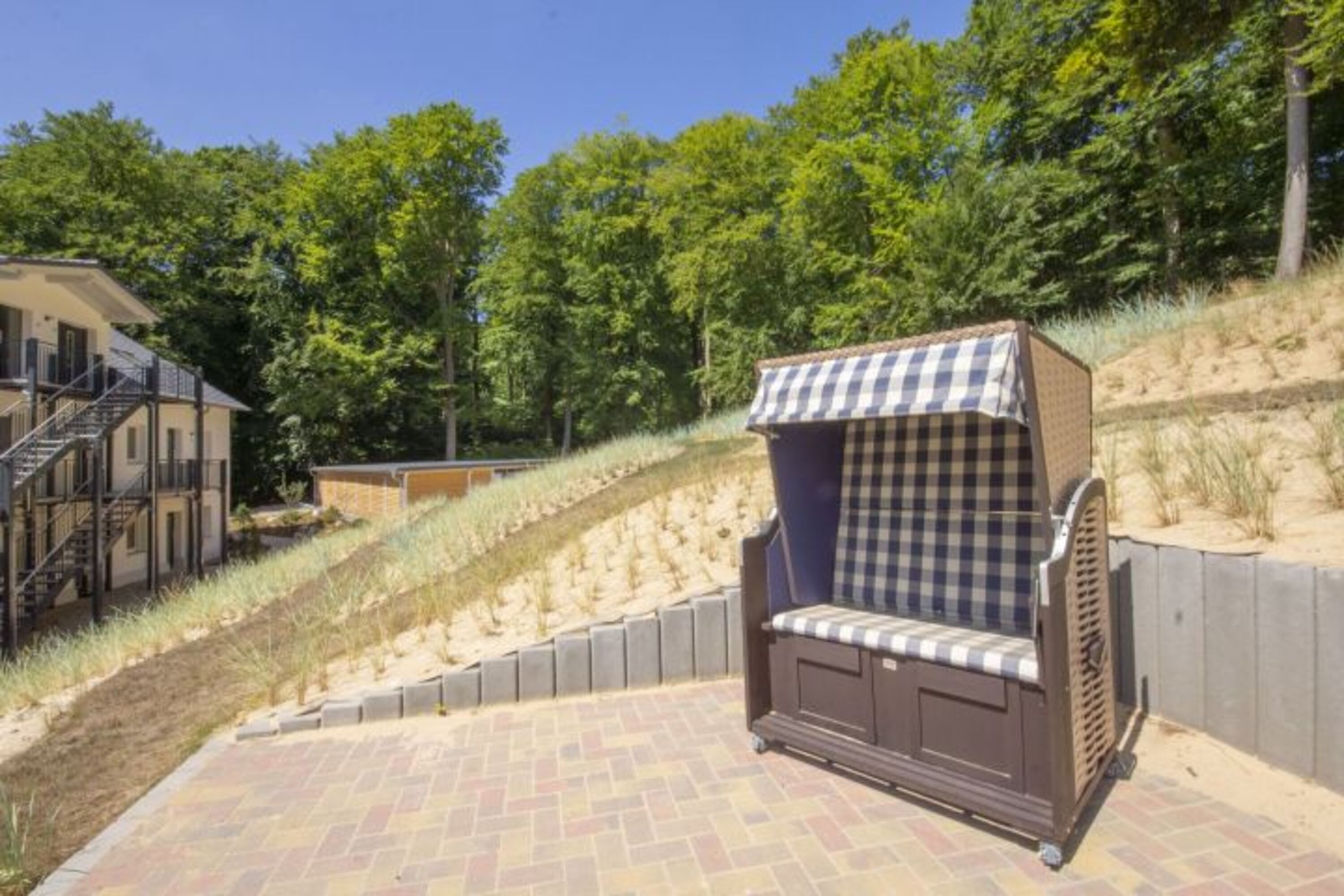 Strandkörbe auf dem Außengekände