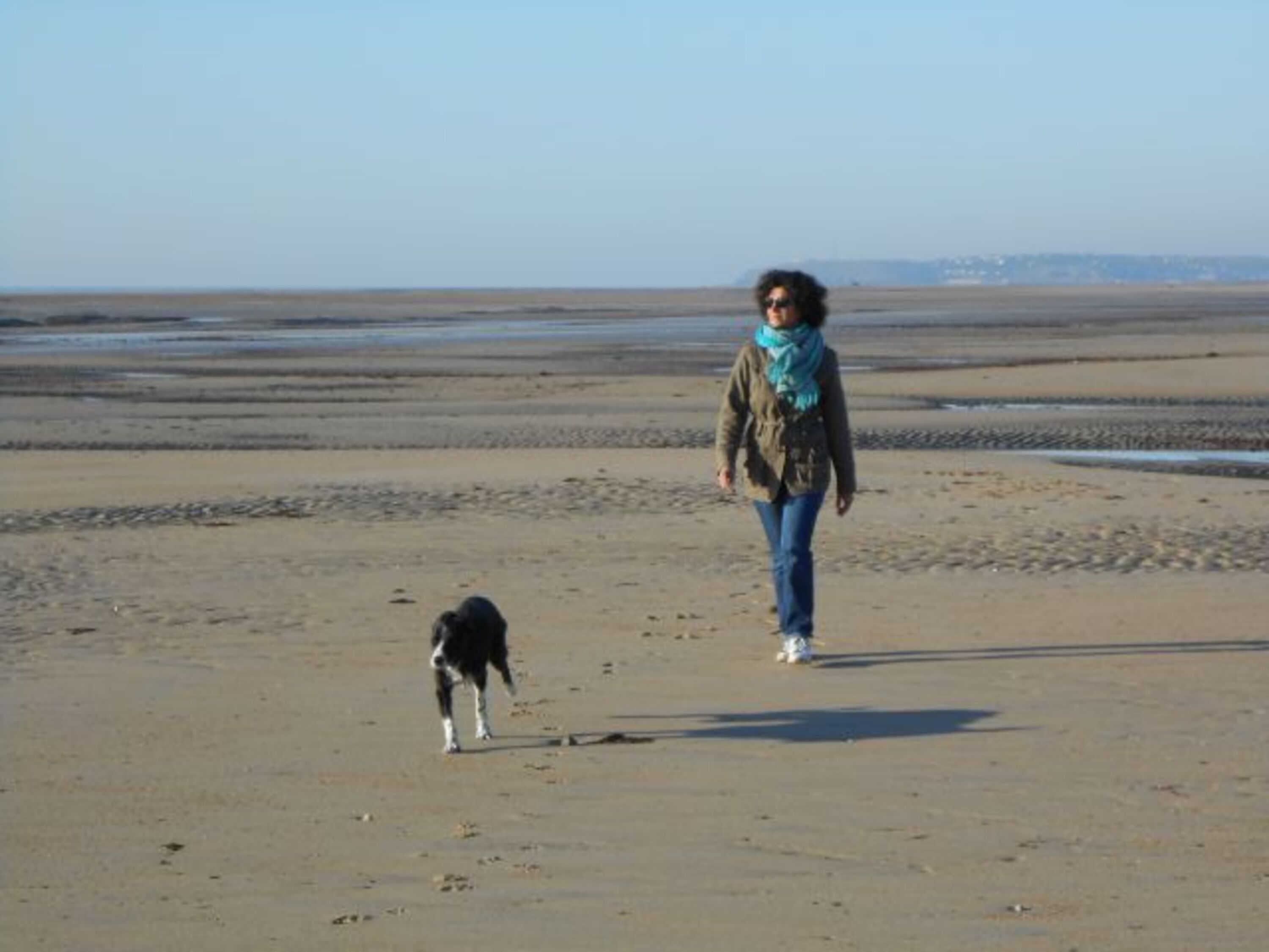 Spaziergang am Strand mit Violette