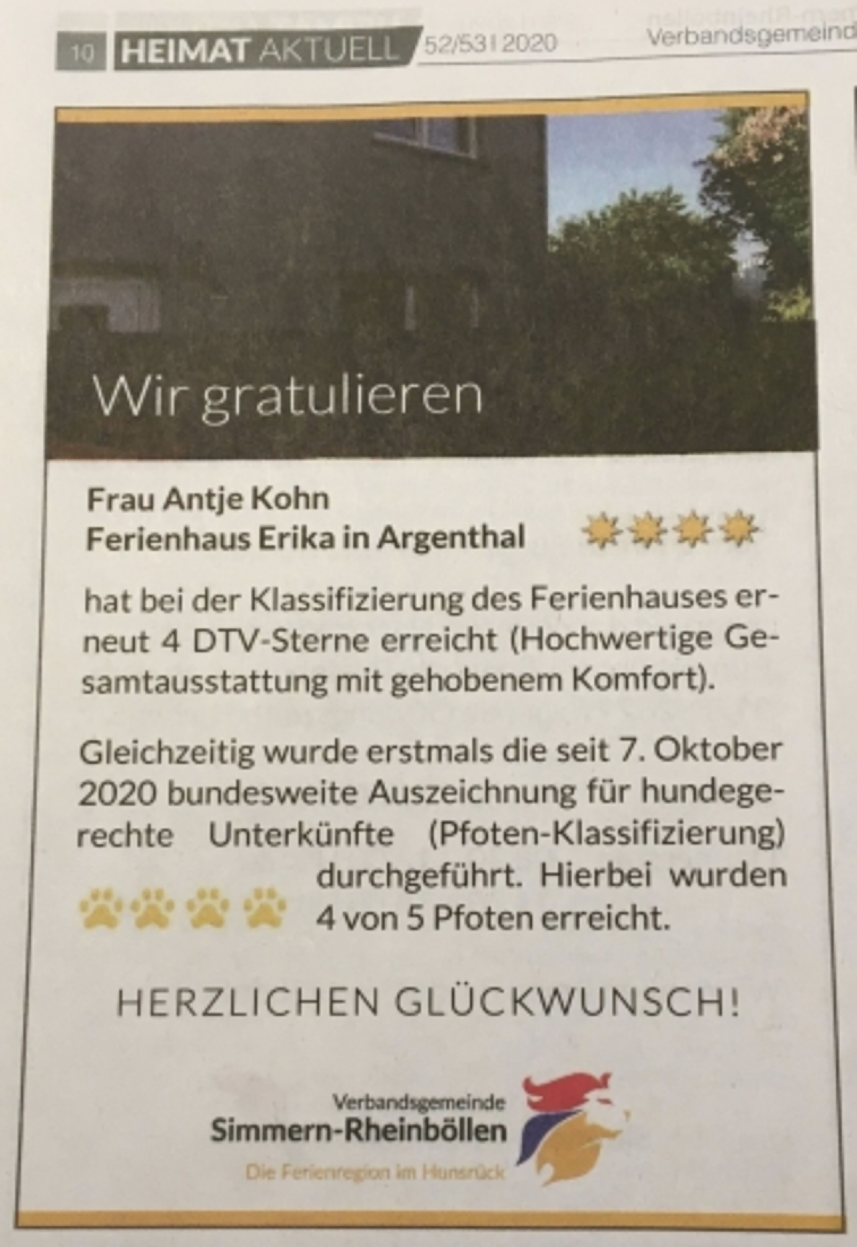 Vier Sterne und vier Pfoten